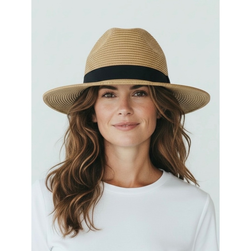 Sunday Afternoons Tan Woven Fedora Havana Style Hat